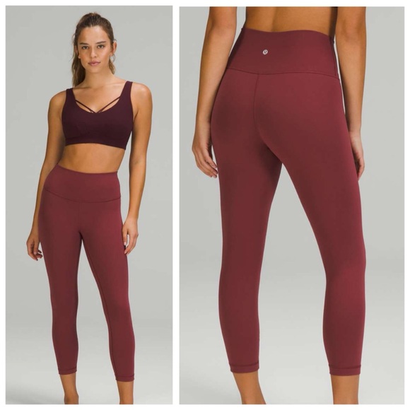 Lululemon Athletica Wunder Train High-Rise Crop 23” Leggings, Mulled Wine sz. 4 - Picture 16 of 16
